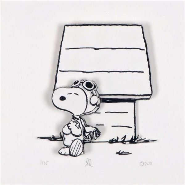 Peanuts, "Hero" Hand Numbered Limited Edition 3D Decoupage with Certificate of A