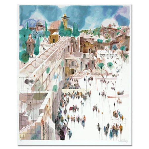 Shmuel Katz (1926-2010), "View to Mt. Zion" Hand Signed Limited Edition Serigrap