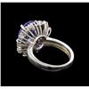 Image 3 : 14KT White Gold 5.88 ctw Tanzanite, Sapphire and Diamond Ring