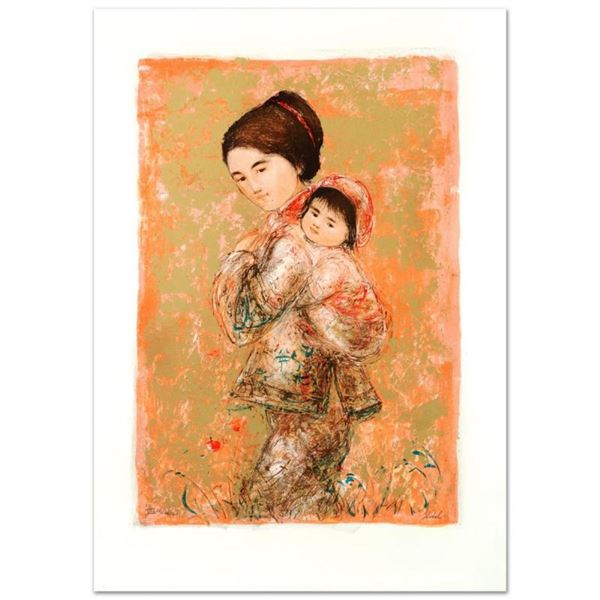 "Morning Stroll" Limited Edition Lithograph by Edna Hibel, Numbered and Hand Sig