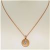 Image 3 : 14K Rose Gold 0.10 ctw Diamond Awareness Ribbon Disc Pendant w/ 16" Rope Chain