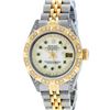 Image 2 : Rolex Ladies 2 Tone MOP Emerald & Pyramid Diamond Diamond Datejust Wriswatch