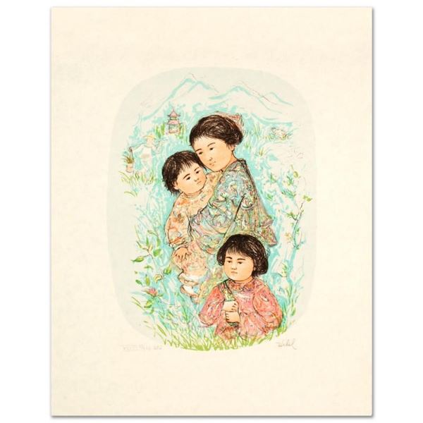 "Leaving the Garden" Limited Edition Lithograph by Edna Hibel (1917-2014), Numbe