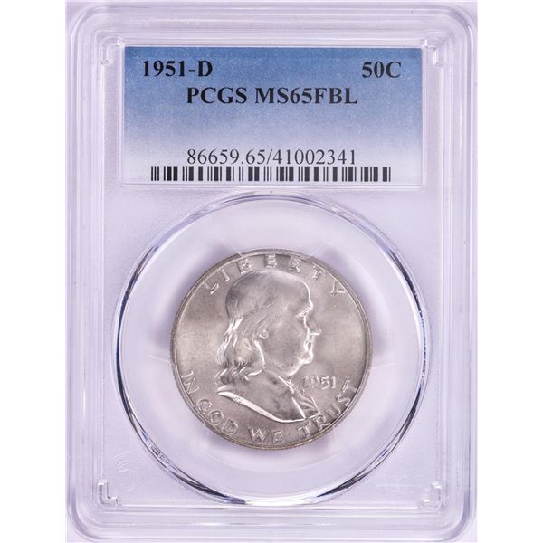 1951-D Franklin Half Dollar Coin PCGS MS65FBL