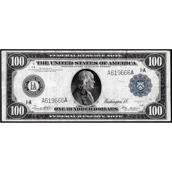 1914 $100 Federal Reserve Note Boston