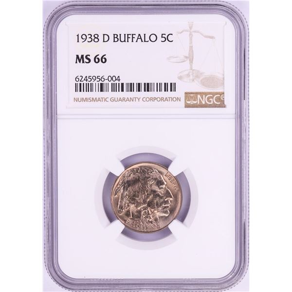1938-D Buffalo Nickel Coin NGC MS66