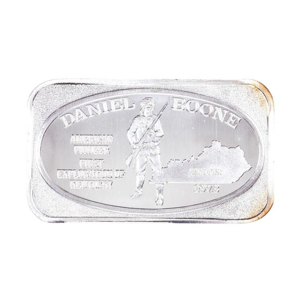 1973 U.S. Silver Corporation Daniel Boone 1oz .999 Fine Silver Art Bar