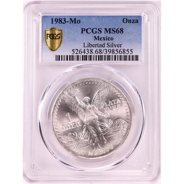 1983Mo Mexico 1 Onza Libertad Silver Coin NGC MS68
