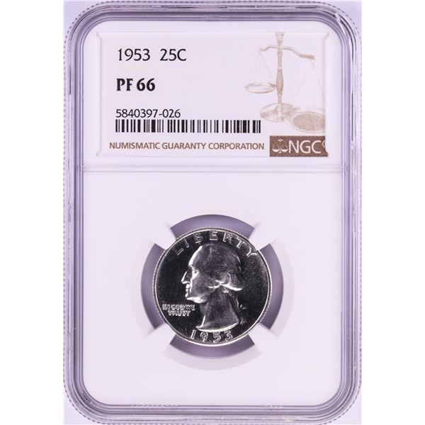 1953 Proof Washington Quarter Coin NGC PF66