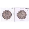 Image 1 : Lot of 1917 & 1917-S Walking Liberty Half Dollar Coins