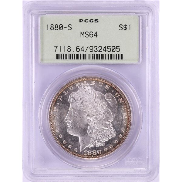 1880-S $1 Morgan Silver Dollar Coin PCGS MS64 OGH Nice Toning