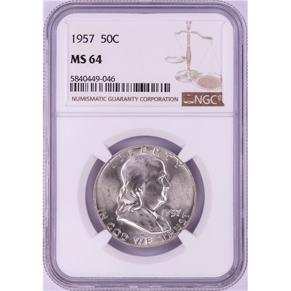 1957 Franklin Half Dollar Coin NGC MS64