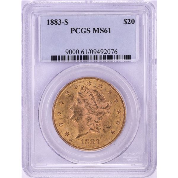 1883-S $20 Liberty Head Double Eagle Gold Coin PCGS MS61