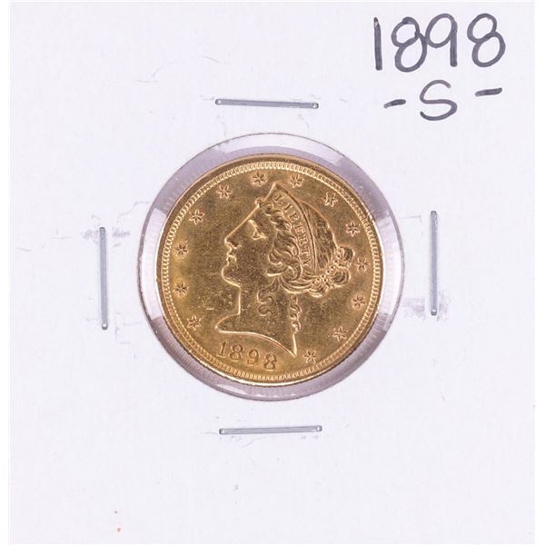 1898-S $5 Liberty Head Half Eagle Gold Coin