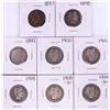Image 1 : Lot of (8) Miscellaneous Date Barber Quarter Coins