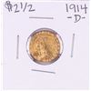 Image 1 : 1914-D $2 1/2 Indian Head Quarter Eagle Gold Coin