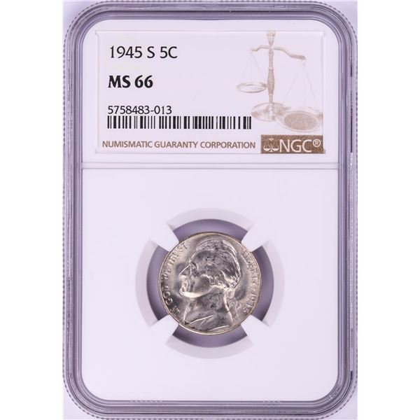 1945-S Jefferson Nickel Coin NGC MS66