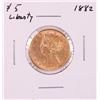 Image 1 : 1882 $5 Liberty Head Half Eagle Gold Coin