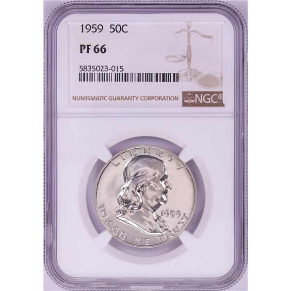 1959 Proof Franklin Half Dollar Coin NGC PF66