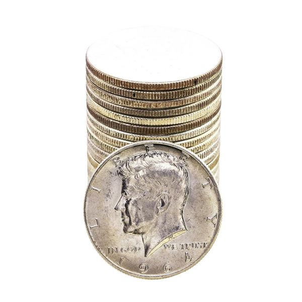 Roll of (20) Brilliant Uncirculated 1964 Kennedy Half Dollar Coins