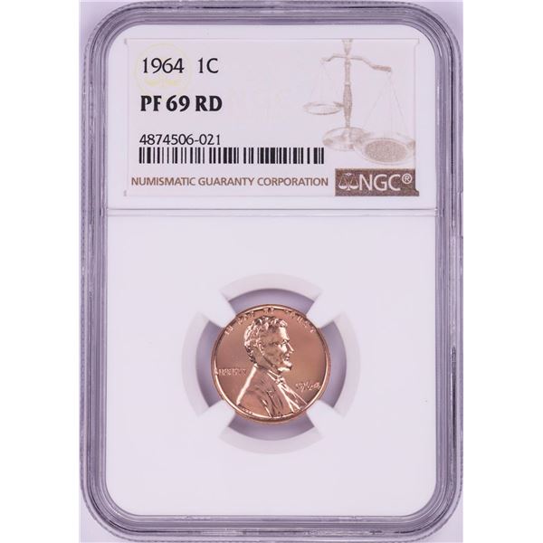 1964 Proof Lincoln Memorial Cent Coin NGC PF69RD