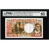 Image 1 : 1970 New Hebrides Institut D Emission D Outre-Mer 1000 Francs Note Pick# 20a PMG Gem Uncirculated 65
