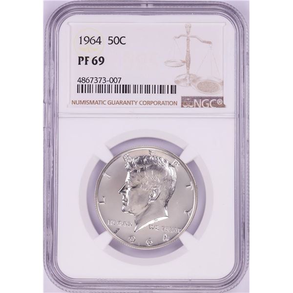1964 Proof Kennedy Half Dollar Coin NGC PF69