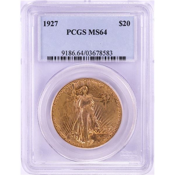 1927 $20 St. Gaudens Double Eagle Gold Coin PCGS MS64