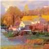 Image 2 : Feng "Summer House Dock" Original Oil on Canvas