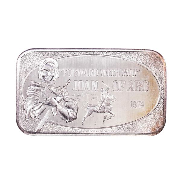 1974 U.S. Silver Corporation Joan of Arc 1oz .999 Fine Silver Art Bar