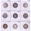 Image 1 : Lot of (9) Miscellaneous Date Barber Quarter Coins
