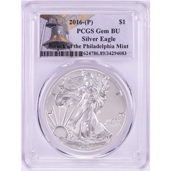 2016-P $1 American Silver Eagle Coin PCGS Gem BU Struck at the Philadelphia Mint