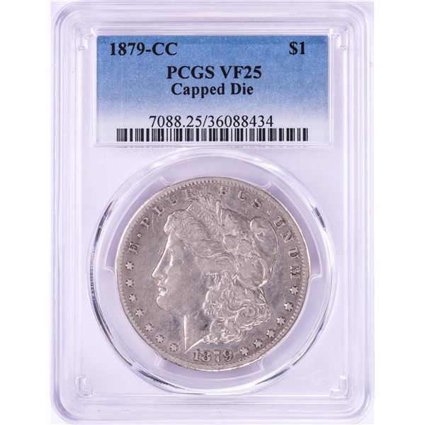 1879-CC Capped Die $1 Morgan Silver Dollar Coin PCGS VF25