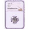 Image 1 : 1885 Seated Liberty Dime Coin NGC MS63