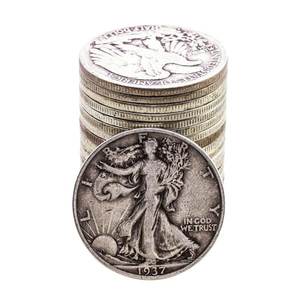 Lot of (20) 1918-1930's Walking Liberty Half Dollar Coins