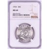 Image 1 : 1953 Franklin Half Dollar Coin NGC MS64