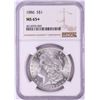 Image 1 : 1886 $1 Morgan Silver Dollar Coin NGC MS65+