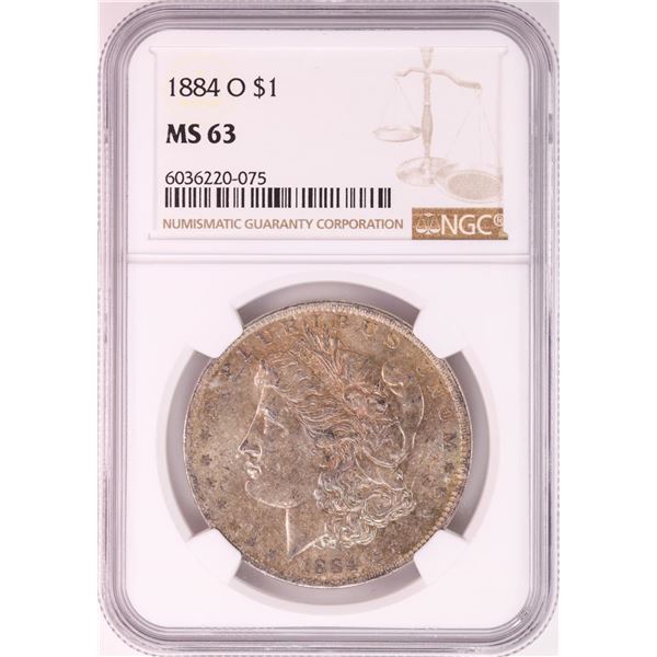 1884-O $1 Morgan Silver Dollar Coin NGC MS63 Nice Toning