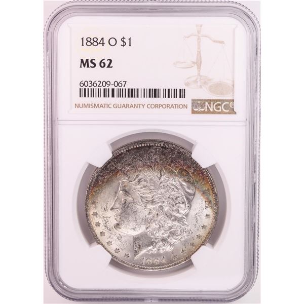1884-O $1 Morgan Silver Dollar Coin NGC MS62 Nice Toning