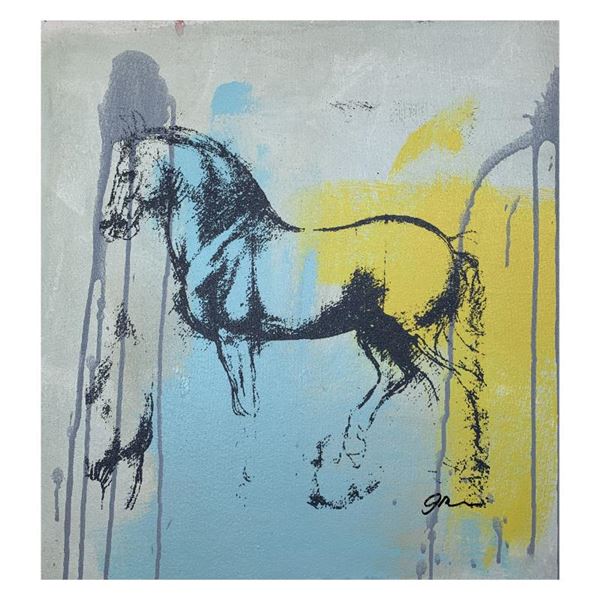 Gail Rodgers "Leonardo's Horse" Original Mixed Media on Canvas