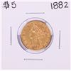 Image 1 : 1882 $5 Liberty Head Half Eagle Gold Coin