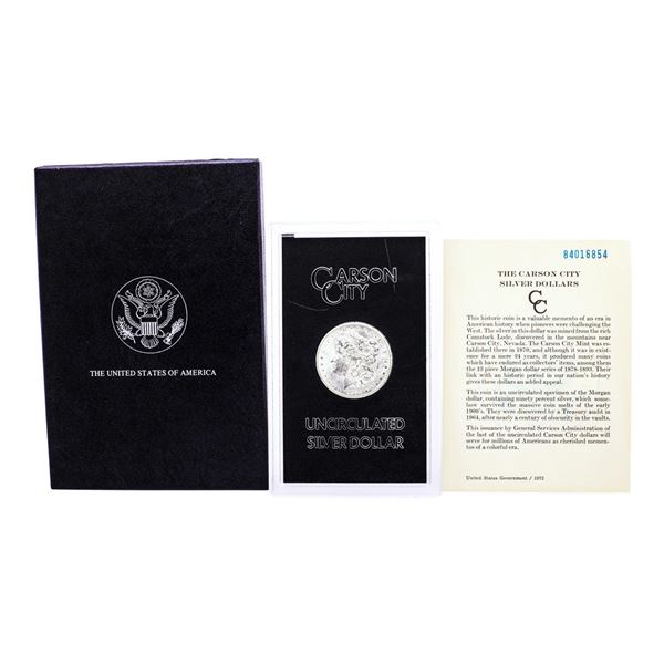 1884-CC $1 Morgan Silver Dollar Coin GSA Hoard Uncirculated w/Box & COA