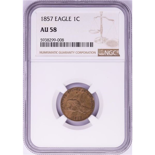 1857 Flying Eagle Cent Coin NGC AU58