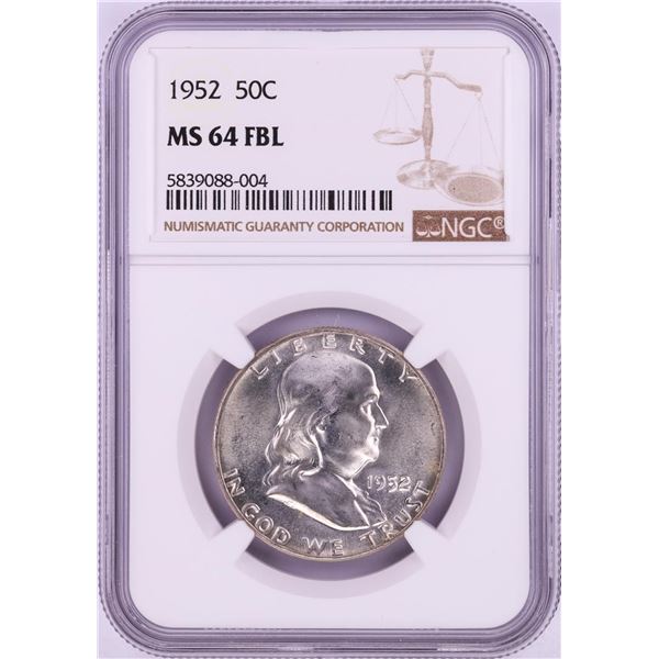 1952 Franklin Half Dollar Coin NGC MS64FBL