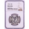 Image 1 : 1952 Franklin Half Dollar Coin NGC MS64FBL