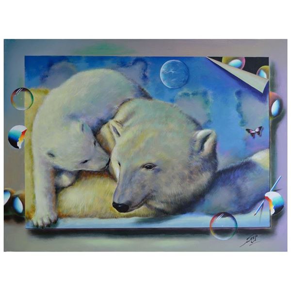 Ferjo "Polar Bear Love" Original Oil on Canvas
