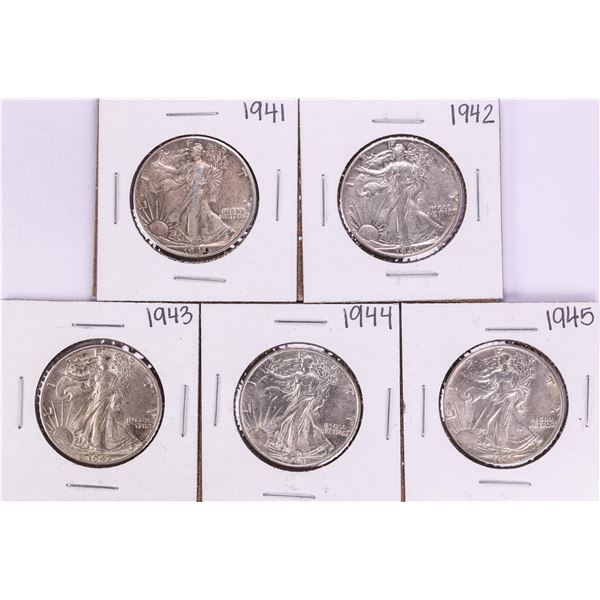 Lot of 1941-1945 Walking Liberty Half Dollar Coins