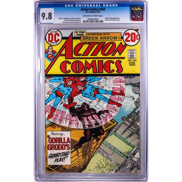D.C. Comics Action Comics #424 Comic Book 6/73 CGC 9.8