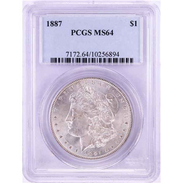 1887 $1 Morgan Silver Dollar Coin PCGS MS64