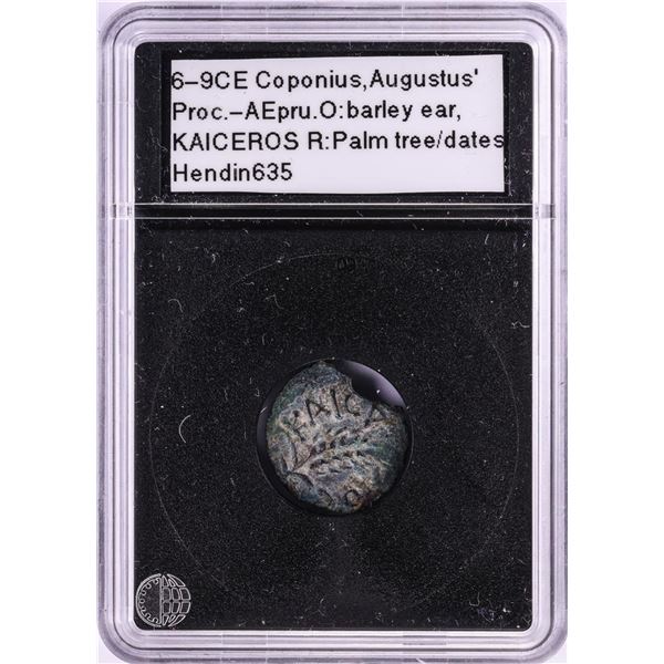 6-9CE Coponius Augustus Bronze Prutah Ancient Coin